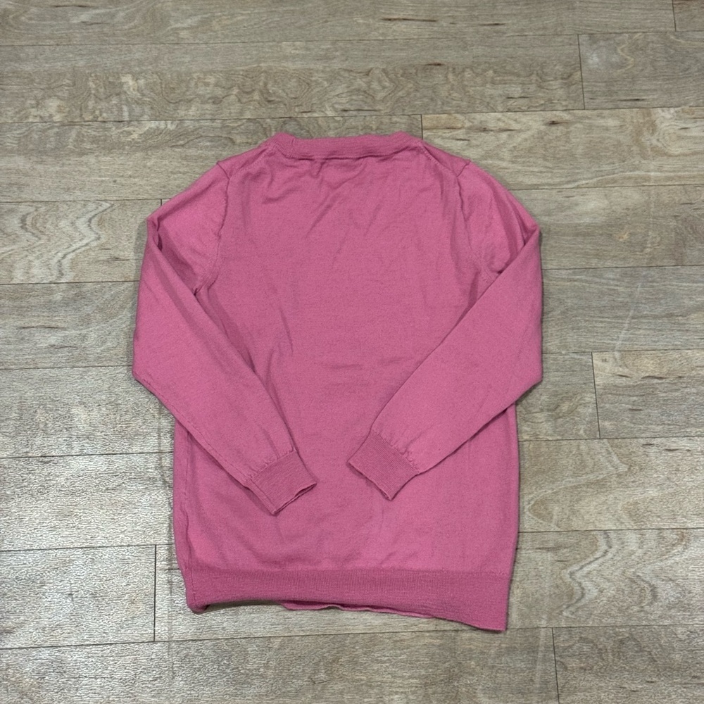 J Crew 100% Merino Wool Pink Crewneck Sweater Size Small - Picture 4 of 5